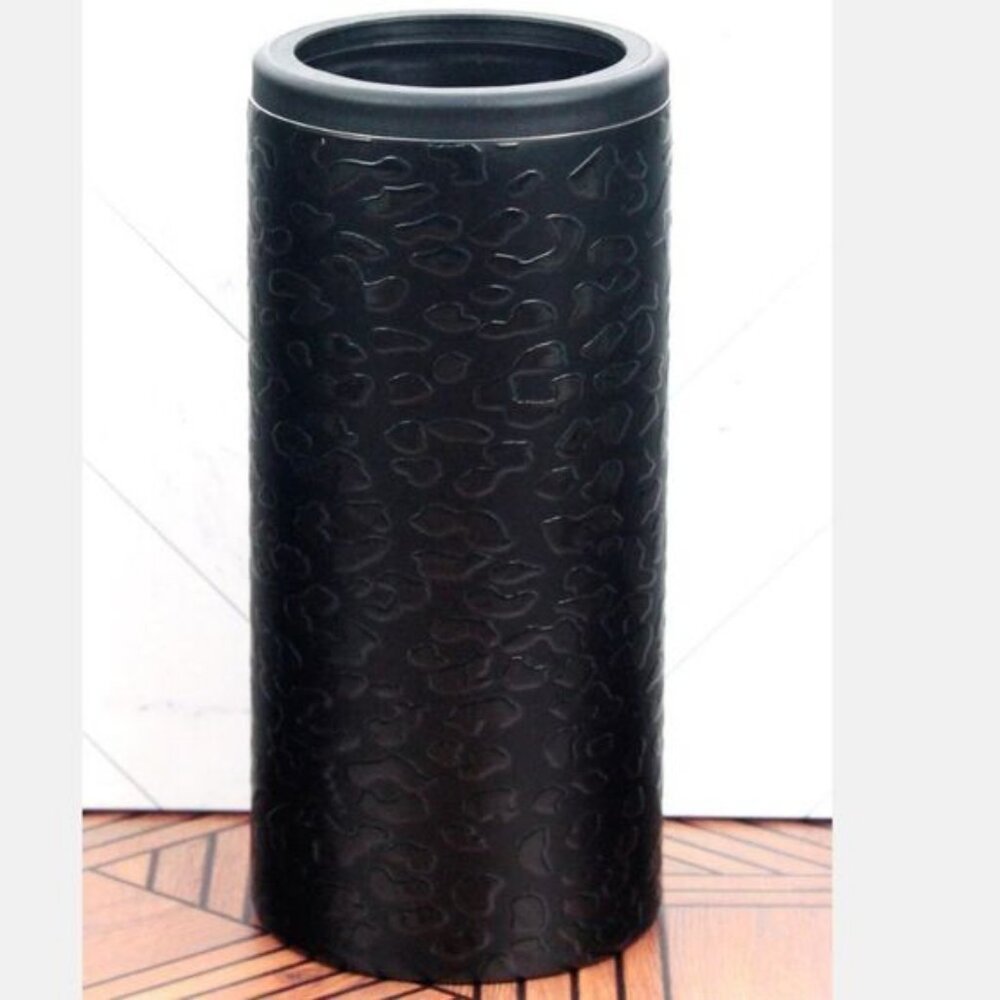 MATTE BLACK Leopard Skinny Can Hard Koozie